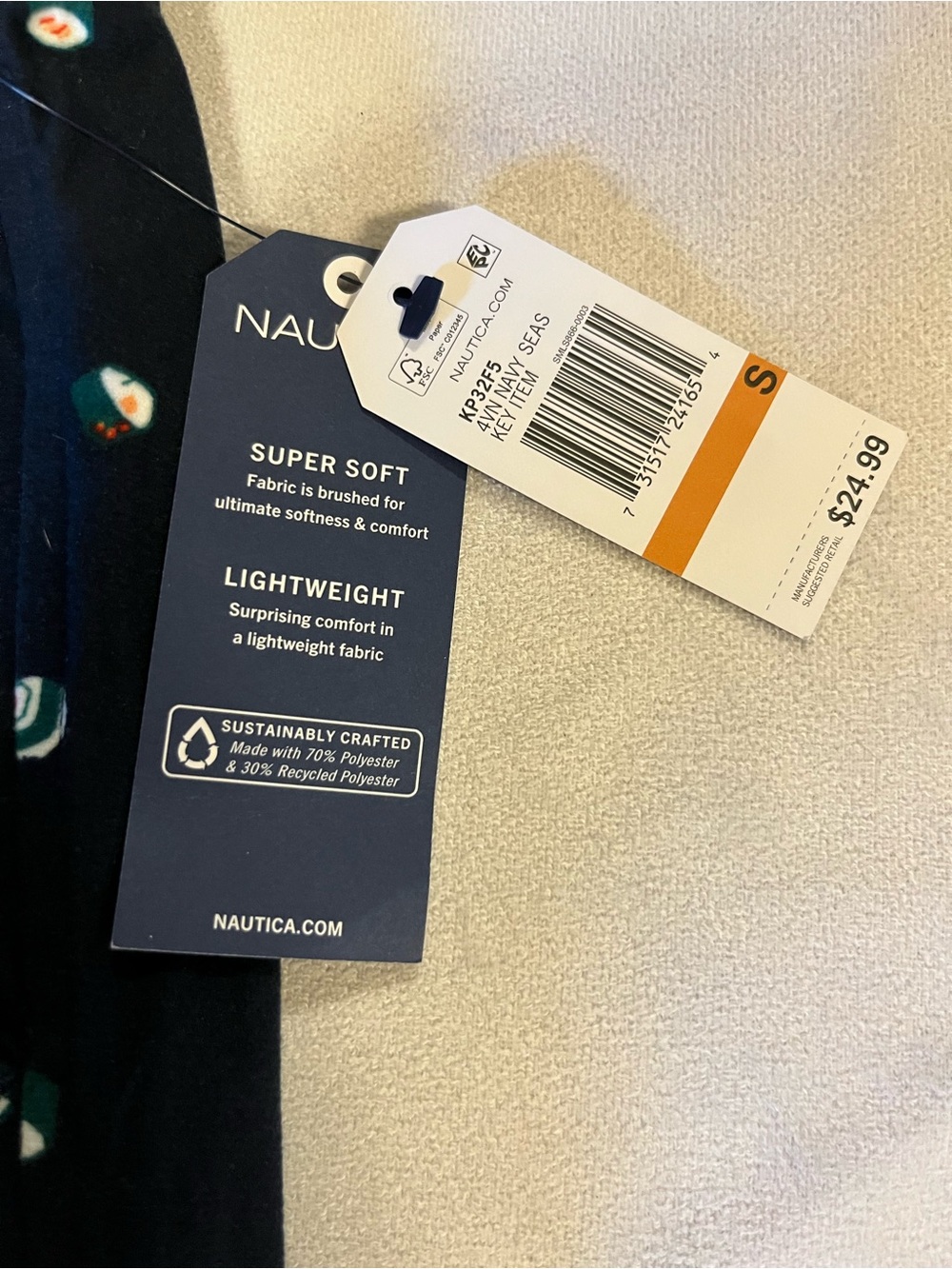 Nautica Sushi Print Pajama Pants Women’s Small Navy Super Soft NWT - Picture 4 of 7
